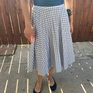 Light blue polka dot swing dress